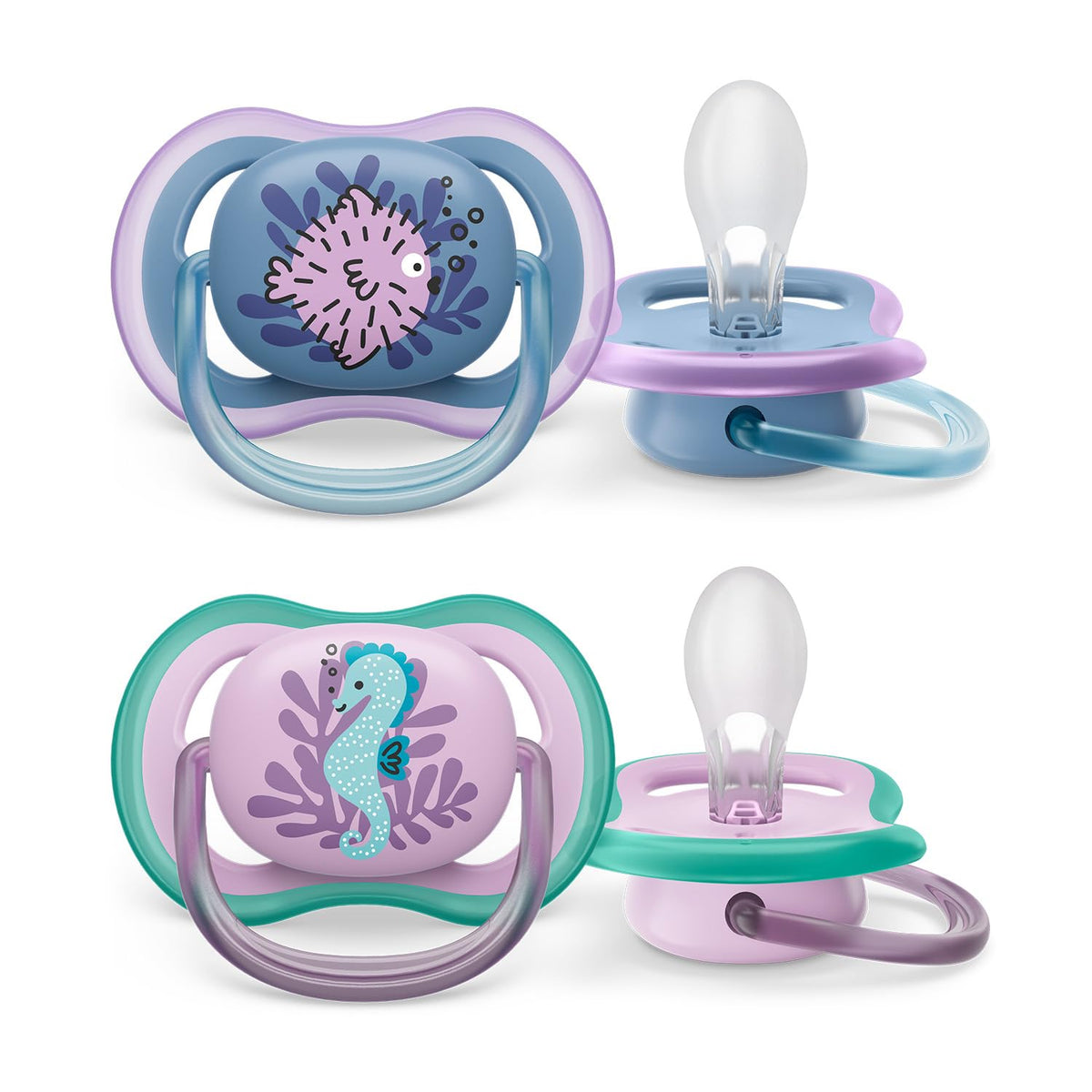Avent Philips Pacifier Ultra air | Lets Your Baby's Skin Breathe | Orthodontic & BPA Free | 2 Pack | 6-18m | SCF085/61 | Silicone
