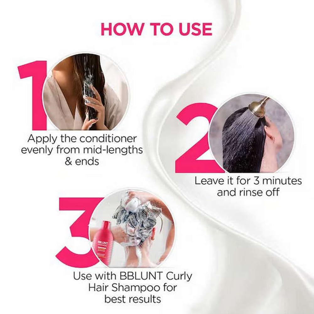BBLUNT Curly Hair Conditioner With Coconut Water & Jojoba Oil -250 millilitre (Pack of 1)