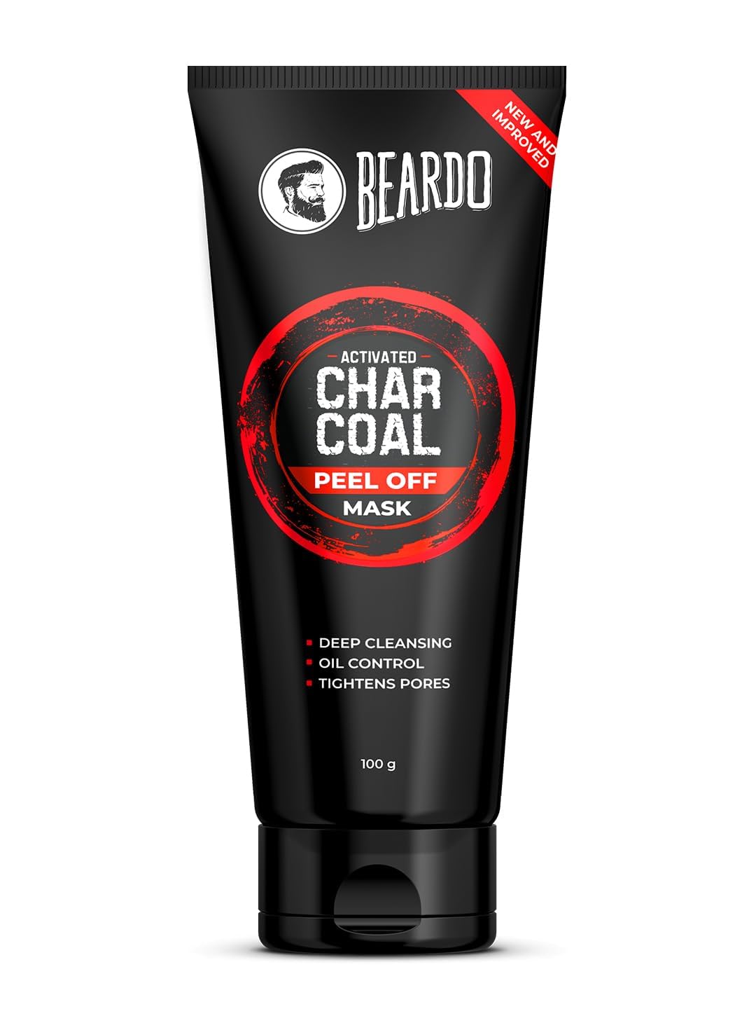 Beardo Activated Charcoal Peel Off Mask for Men, 100g | Charcoal Face Mask for Glowing Skin | Detoxing Facial Kit for Men | Peel Off Mask For Oily & Dirt free s