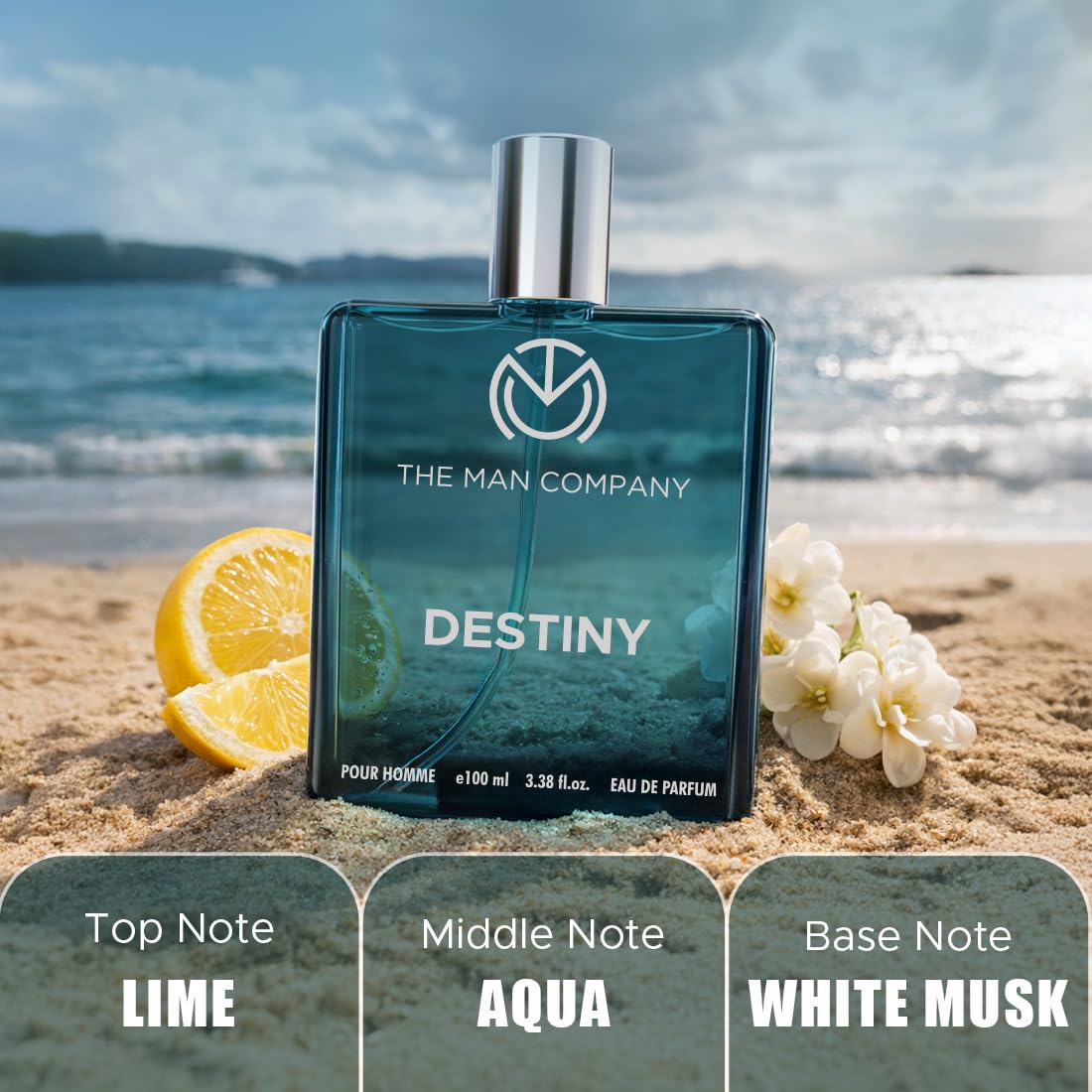 The Man Company Destiny Perfume for Men - 100ml | Premium Long-Lasting Fragrance | EDP for Men (Eau De Parfum) | Gift for Him Citrus