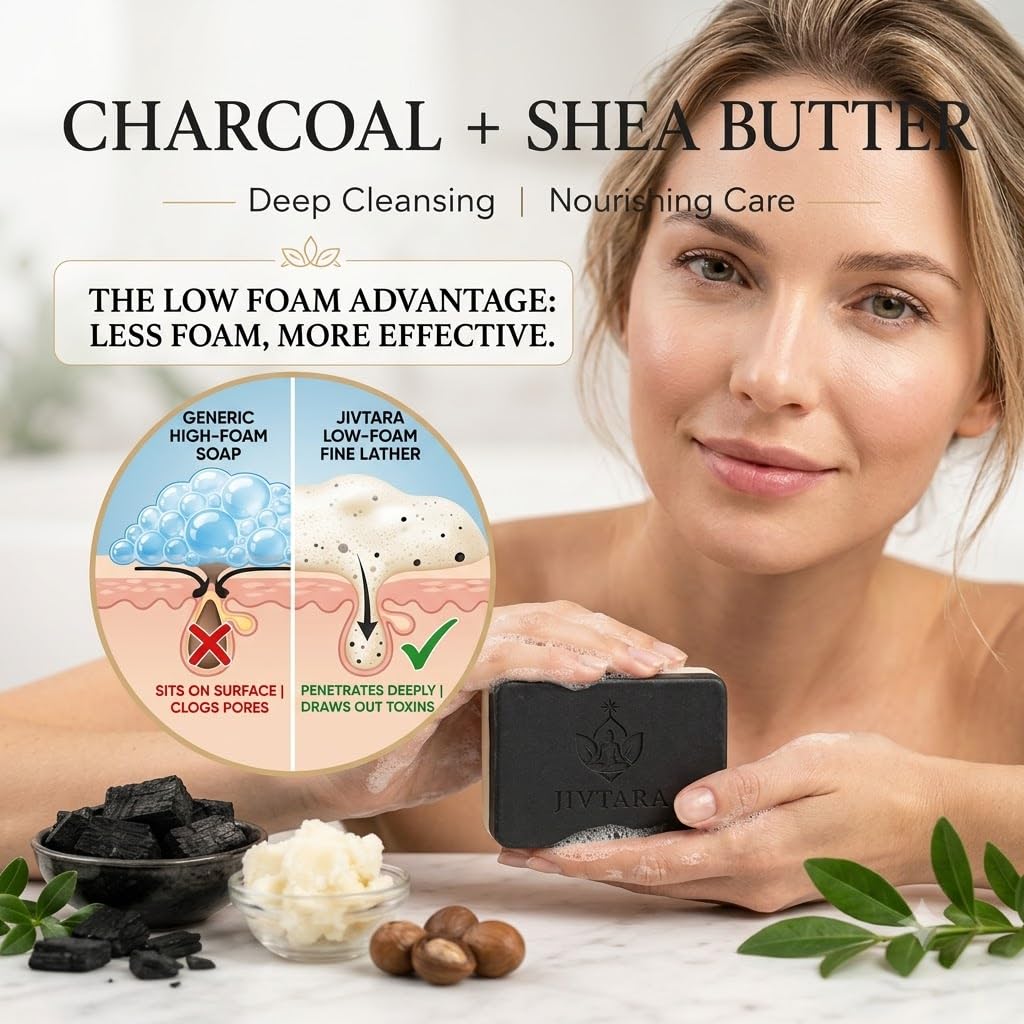 Detan Soap Pack of 3 | 2-in-1 Dual Action Charcoal & Shea Butter Soap Men & Women | Exfoliating Black Side, Soothing White Side | Deep Cleansing, Tan Removal &