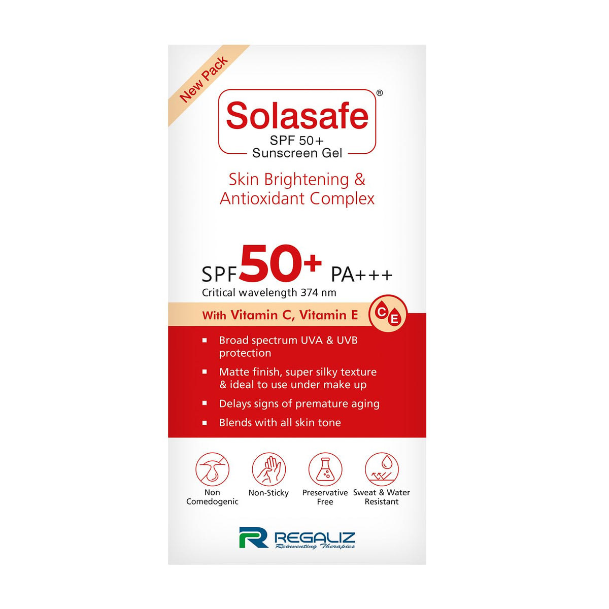 Regaliz Sunscreen SPF 50+ | Broad-Spectrum UVA & UVB Protection | Water-Resistant, Lightweight, and Non-Greasy Formula | Anti-Aging and Blue Light Protection |
