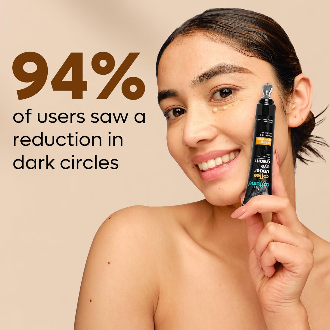 mcaffeine Coffee Under Eye Cream Gel for Dark Circles, Puffiness & Fine Lines | 94% Users Saw Reduced Dark Circles| Winter Eye Care Cream for Hydration | with B