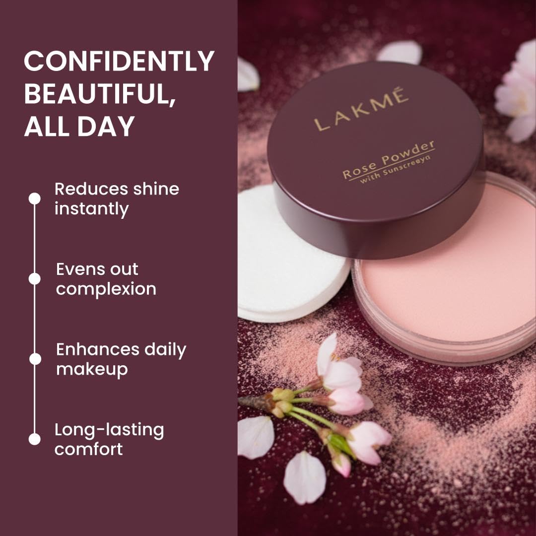 LAKMÉ Rose Powder, Soft Pink 01, 40G, Oily, Matte Pink 40 g (Pack of 1)