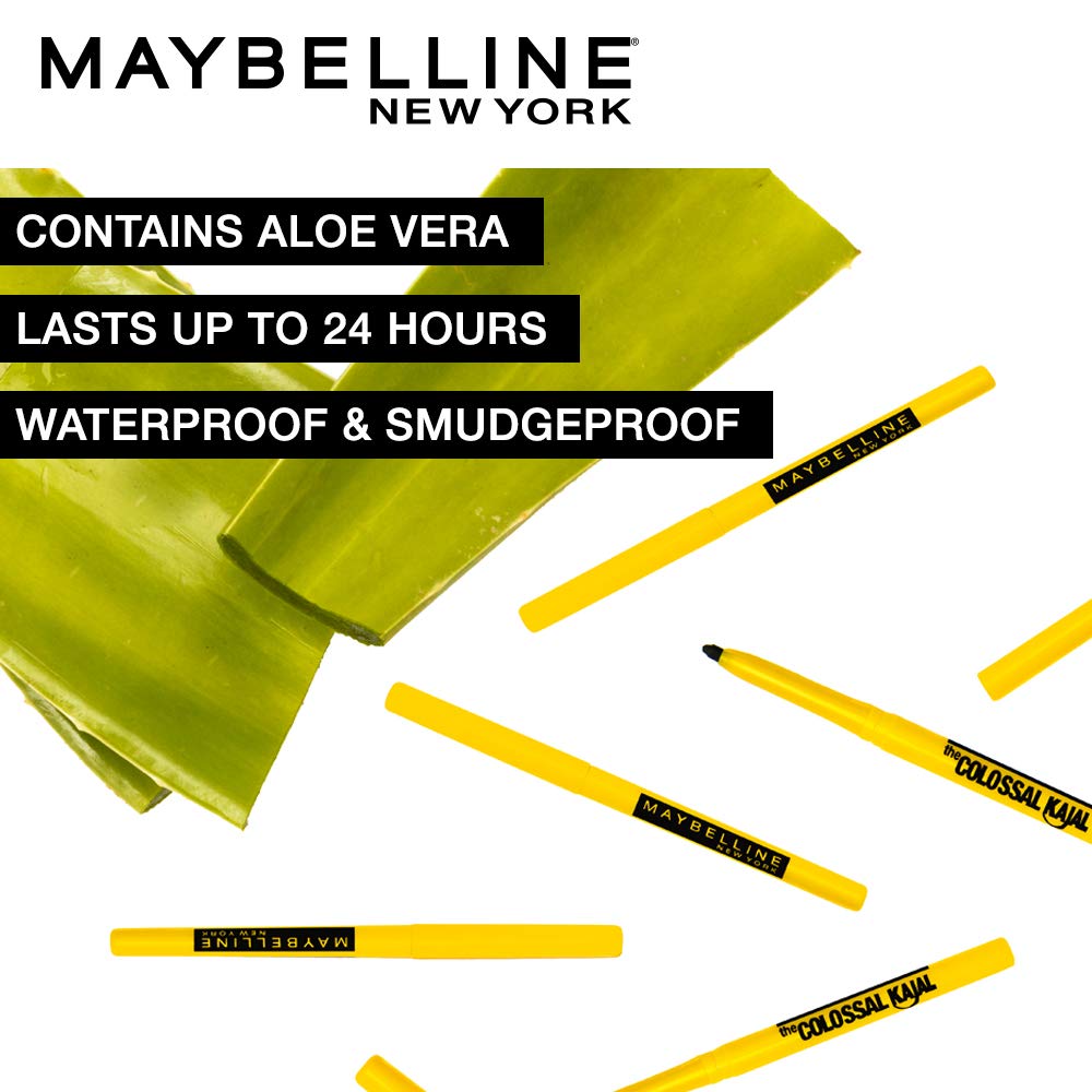 Maybelline New York Colossal Kajal, Black, 0.35g And Maybelline New York Color Sensational Creamy Matte Lipstick, 696 Burgundy Blush, 3.9g