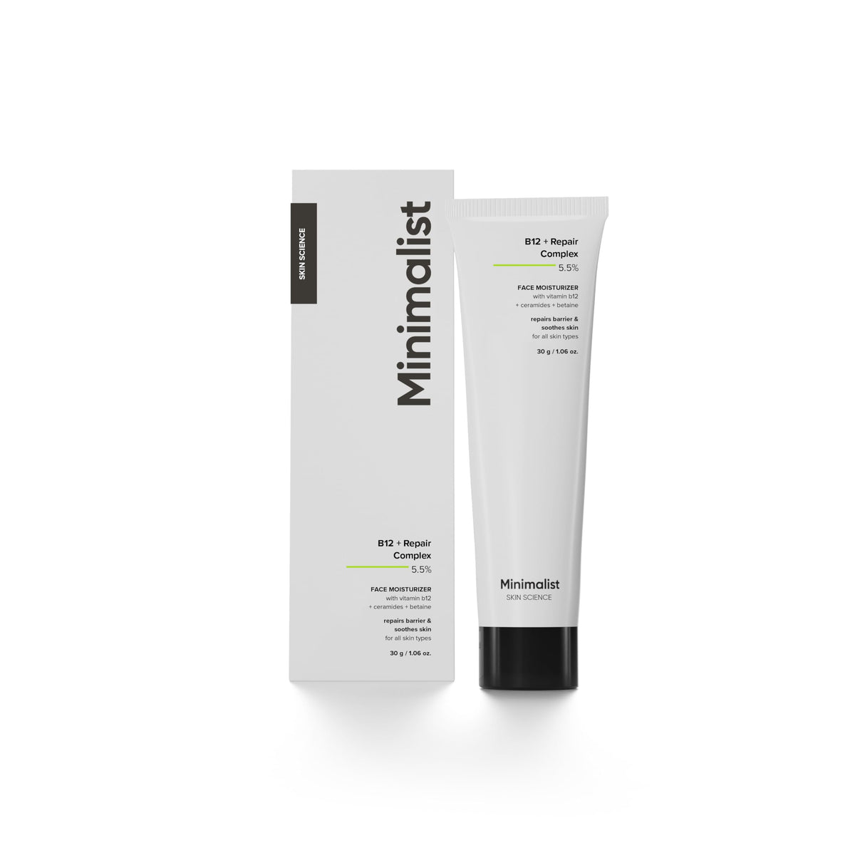 Minimalist Barrier Repair Face Moisturizer with Vitamin B12 Complex 5.5% with Ceramides for All Skin Types | Strengthens Skin Barrier, Boosts Hydration, Soothin