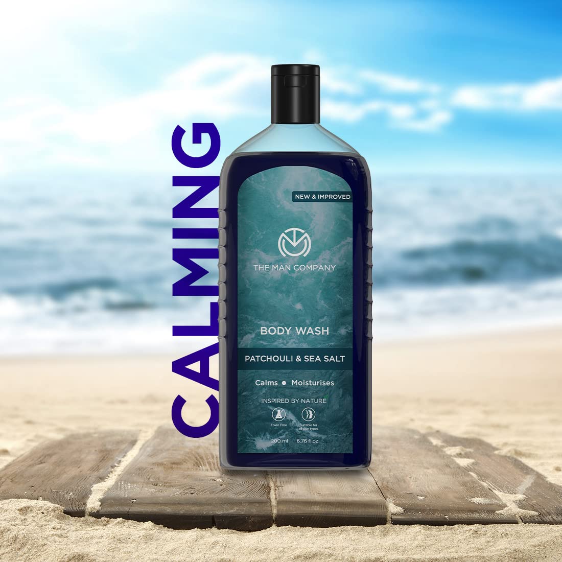 The Man Company Patchouli & Sea Salt Perfumed Body Wash For Men - 200 Ml | Shower Gel For Deep Moisturization & Smooth Skin | Enriched With Green Tea, Turmeric