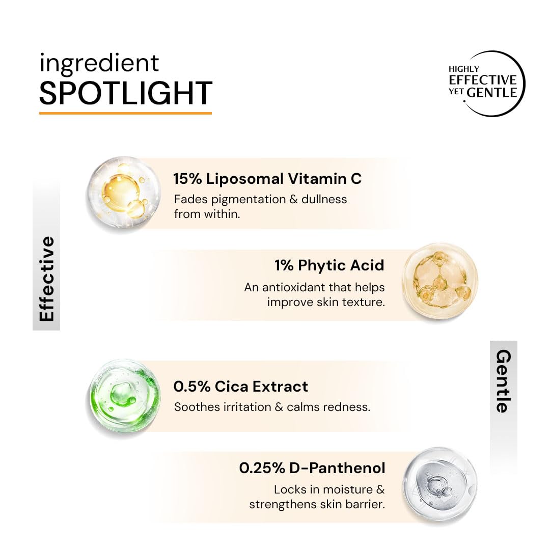 Deconstruct Bright + Glow 15% Advanced Vitamin C Serum |With Liposomal Technology| For Pigmentation, Dullness & Dark Spots| Suitable for All Skin Types | Co-cre