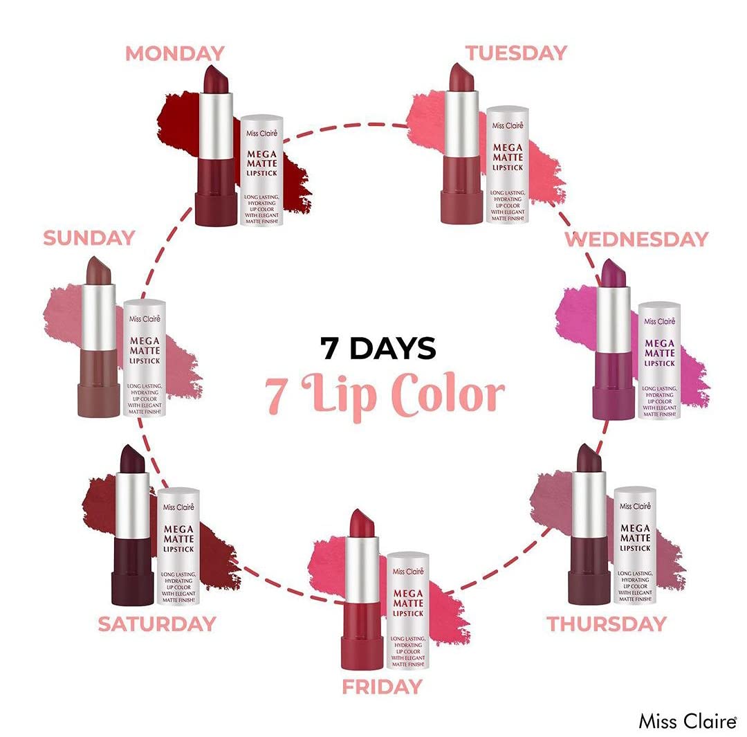 Miss Claire Longlasting Hydrating Mega Matte Lipstick (3gm) (13)