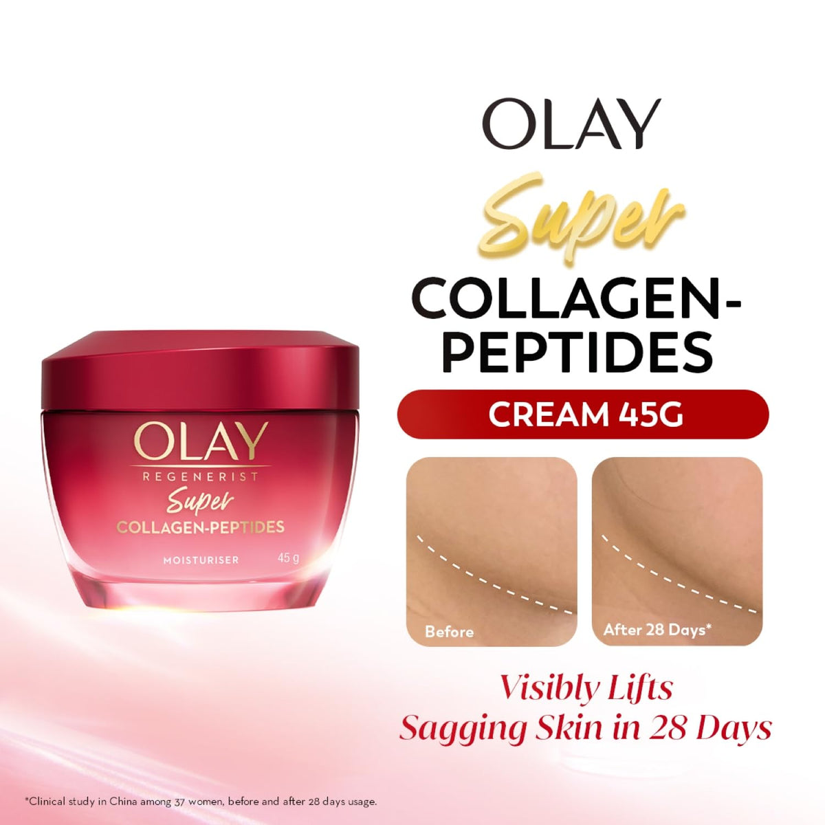Olay Cream Regenerist Super Collagen Peptides Moisturizer For Firmer & Lifted Skin, Visibly Reduces 5 Signs Of Ageing, Luxuriously Soft Texture, All Skin Types