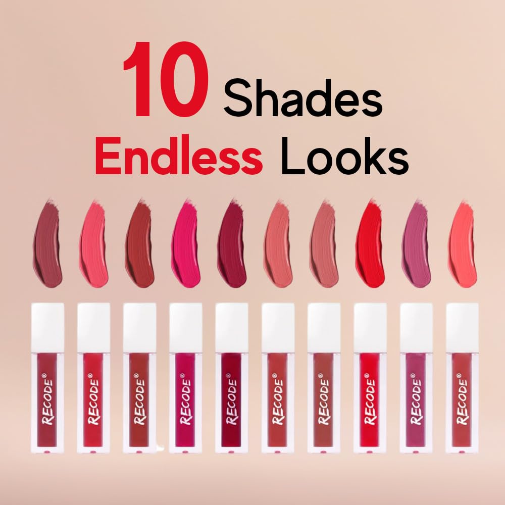 Recode Silky Matte Mini Liquid Lipsticks - 12.50 ml (1.25ml x 10)