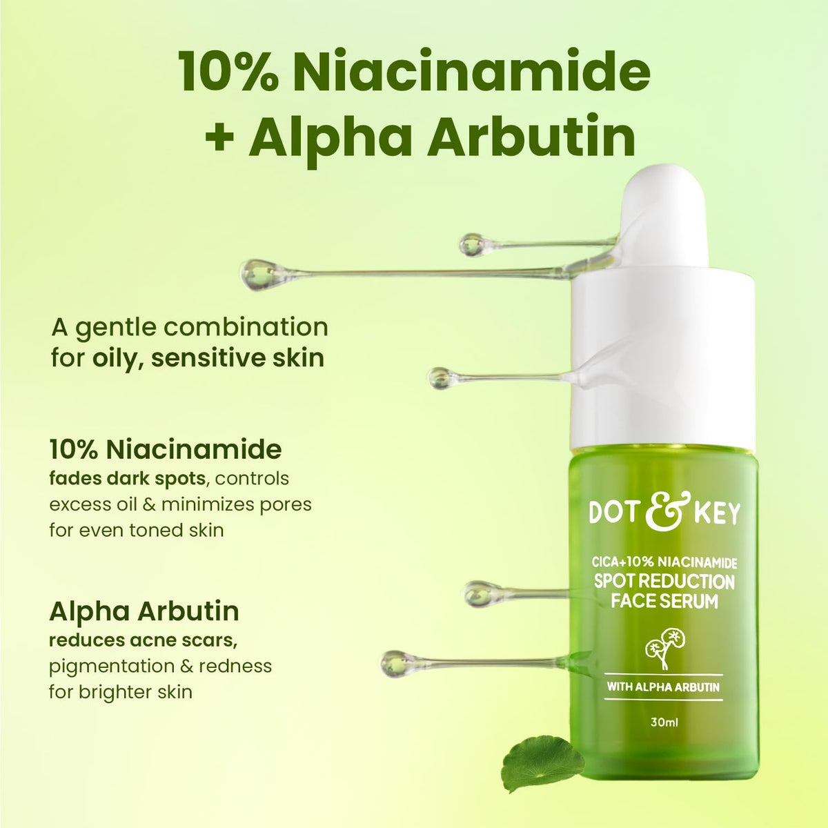 Dot & Key Cica & 10% Niacinamide Spot Reduction Face Serum, 30ml