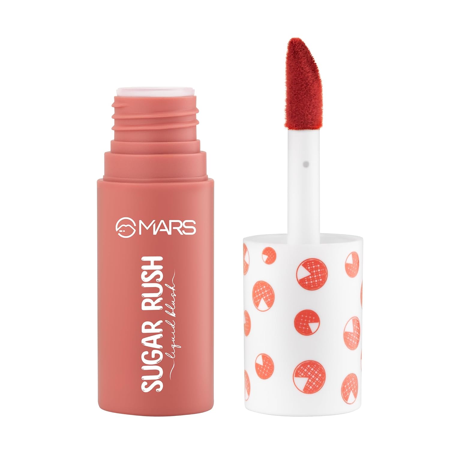 MARS Sugar Rush Liquid Blush (06-PEACH PIE) | High-Pigmentation | Lightweight Formula | Dewy Matte Finish | Long-Lasting | Smooth Radiant Glow | Easy Doe-Foot Applicator (4.5ml)