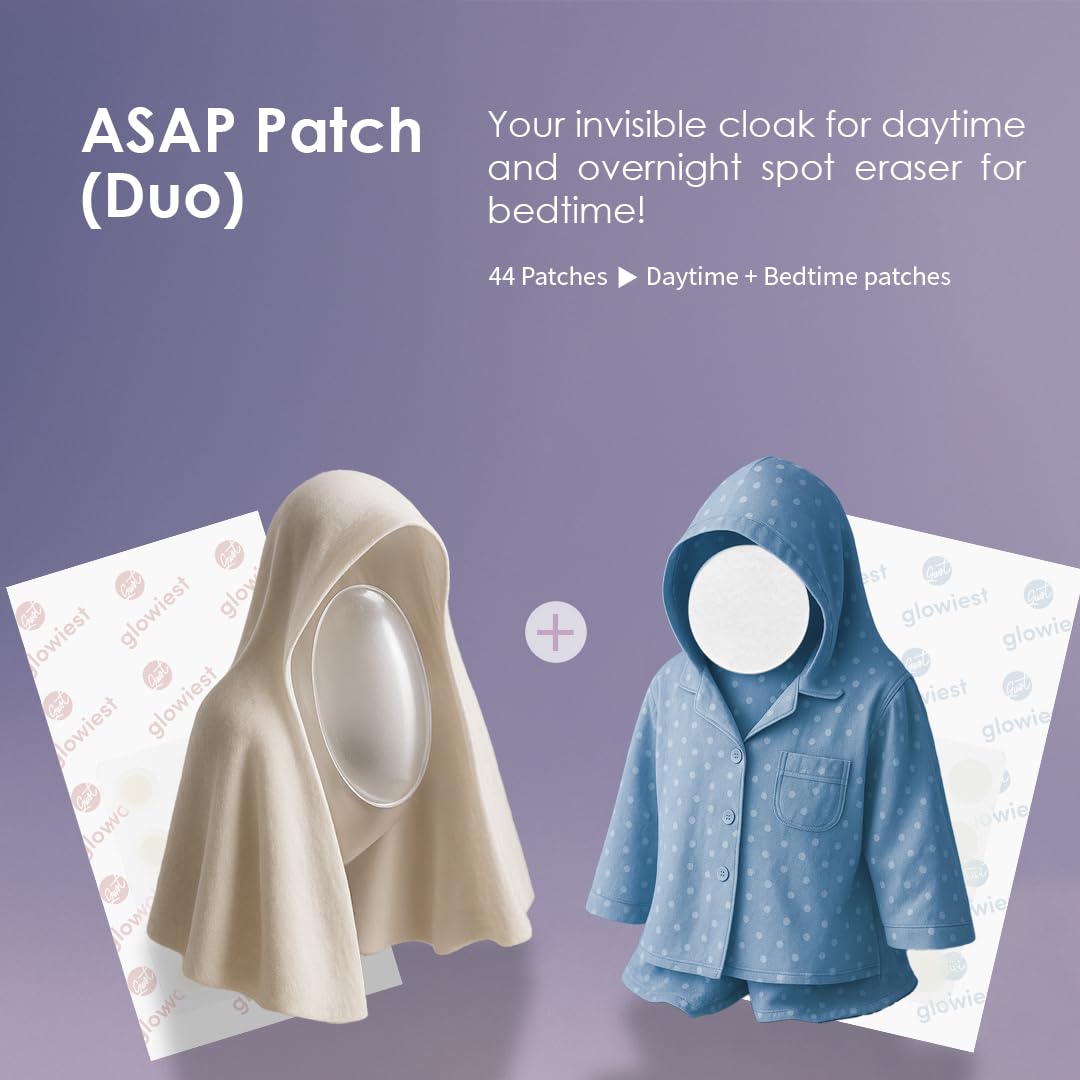 Glowiest ASAP Active Spot Alleviating Patch 44 Patches [DUO] | 8mm, 10mm, 12mm | Premium Hydrocolloid Dressing | Simple & Easy Active Treatment