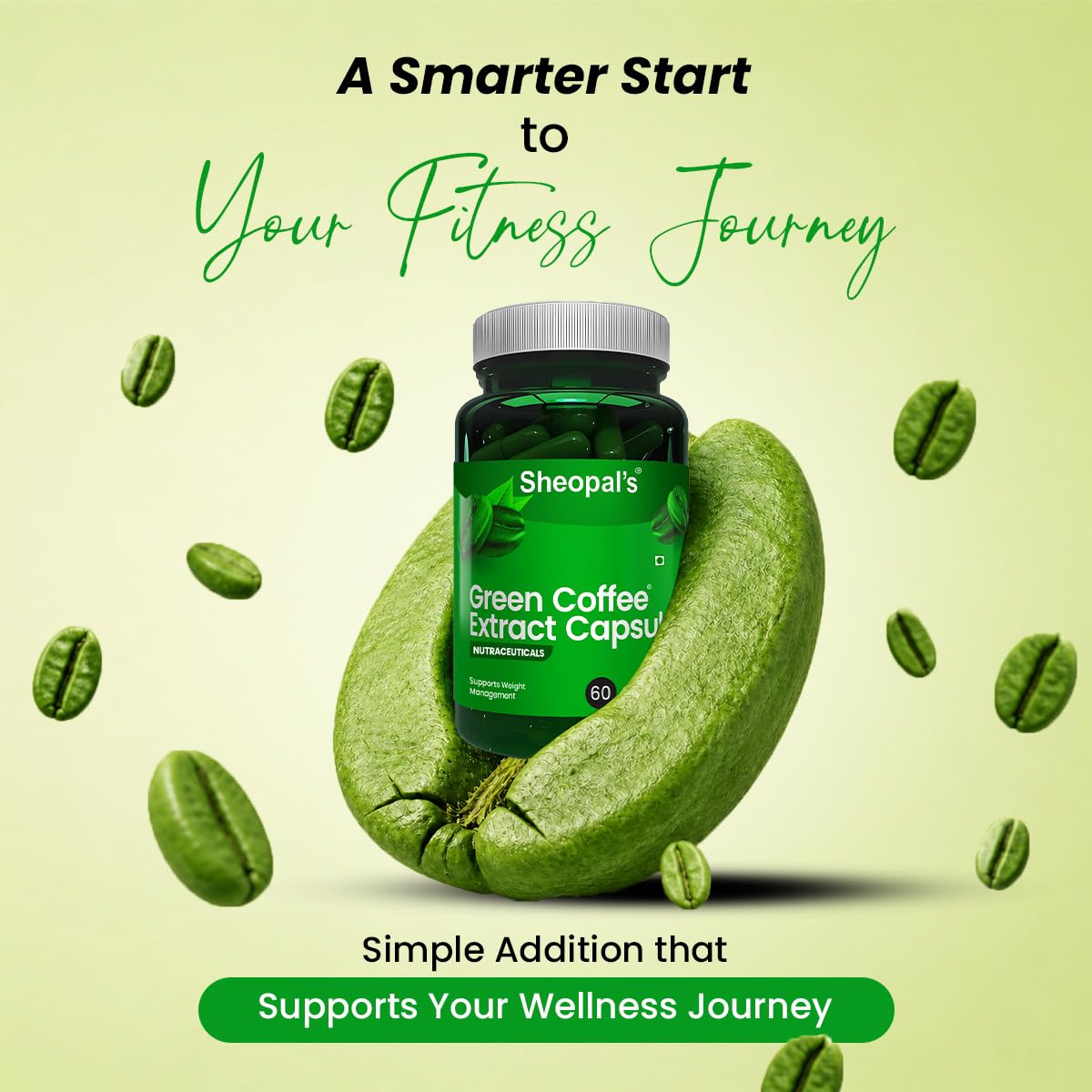 Sheopals Green Coffee Extract Capsules | Natural Fat Burner Supplement | Supports Weight Management & Metabolism | Fat Burner for Weight Loss Products Supplemen