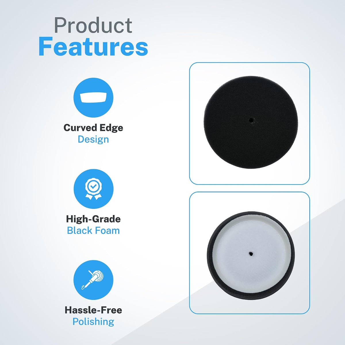 SM Arnold (34-643) 3.5" Micro Foam Buffing Pad, Black, (Pack of 3)