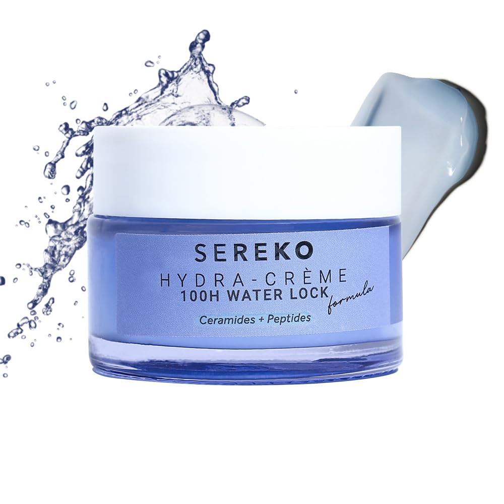 SEREKO Hydra Creme Ceramide Moisturizer Cream for Face — Skin Barrier Repair & Long-Lasting Hydration up to 100 hrs | Peptide + Ceramide Gel Formula | Lightweig