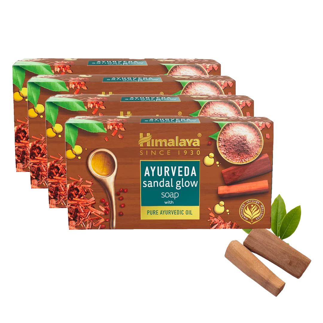 Himalaya Ayurveda Sandal Glow Soap, 75 gm (Pack of 4, 300 gm), Save on MRP 75 g (Pack of 4)