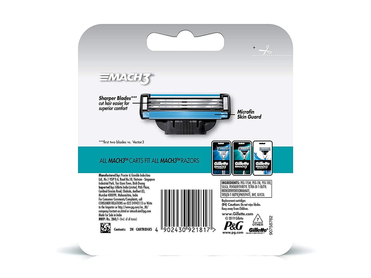 Gillette Flexball Pro Glide Gift Pack and Flexball Razor with 4 Flexball Cartridge & Gillette Mach 3 Manual Shaving Razor Blades - 2s Pack (Cartridge)