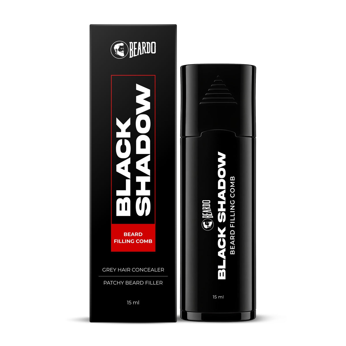 Beardo Black Shadow Beard & Hair Touch-Up Pen for Men | Precision Comb Tip for Grey Coverage | Instant Natural-Looking Color | Mess-Free Application | Quick Bea
