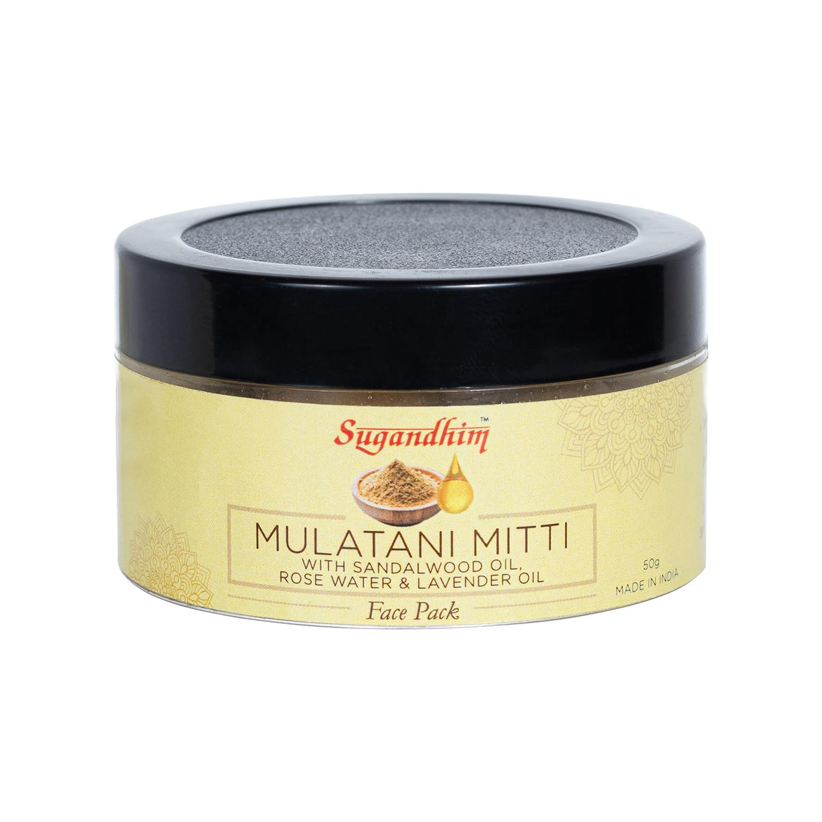 Sugandhim Multani Mitti 100% Natural Blend, Instant Glow, Refreshing, Scrubber, Nourishment, Antiseptic, Antidepressant & Anti-Anxiety Properties, Made In India