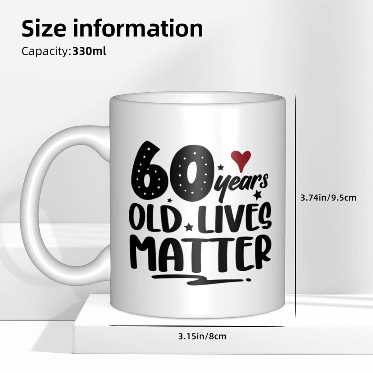 60th Birthday Gifts for Women Men, Funny 60 Year Old Lives Matter Coffee Mug 11 Oz, Happy Bday Vintage 1962 Gag for Turning 60 Mom Dad Grandma Grandpa Husband W