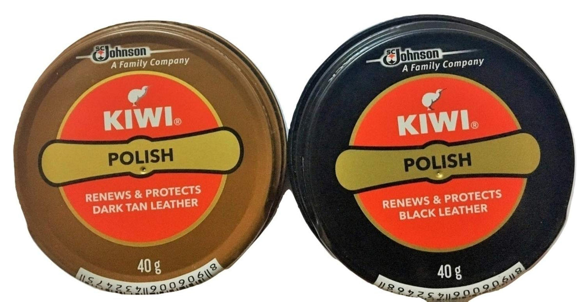 Kiwi Shoe Polish Paste Black and dark tan [Pack Of 2 (one each)]