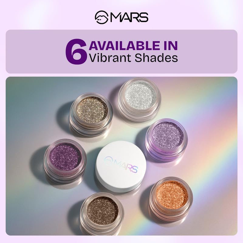 MARS Starlit Pot Eyeshadow (3.0gm) (SHADE-03) | Shimmer Finish | Duo-Chrome Hue Shine | Long-Lasting | Smooth Texture | Mess-Free Application | Travel-Friendly | Easy To Use