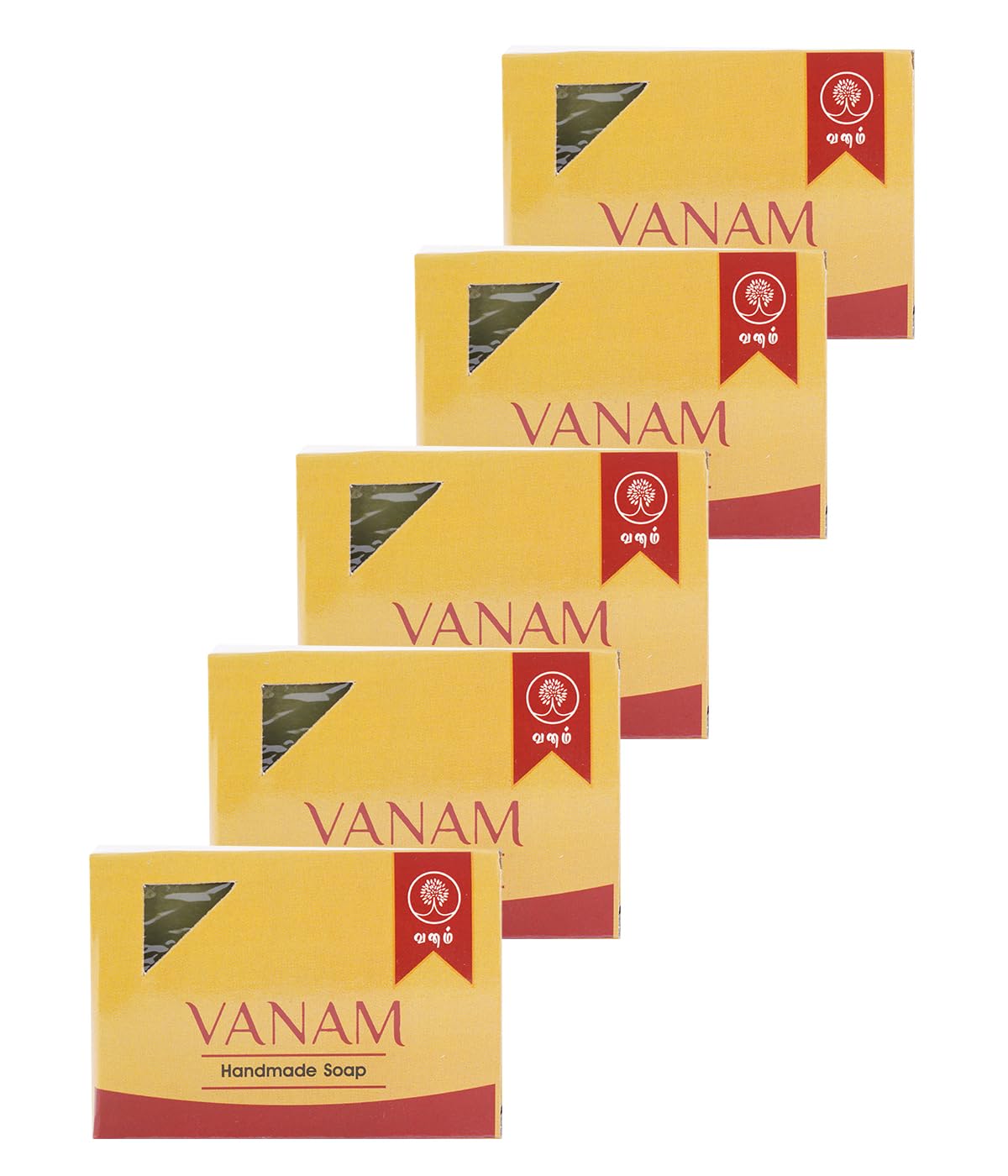 VANAM Handmade Herbal Charcoal Bath Soap_Black_Pack of 5 Charcoal Butter 100 g (Pack of 5)