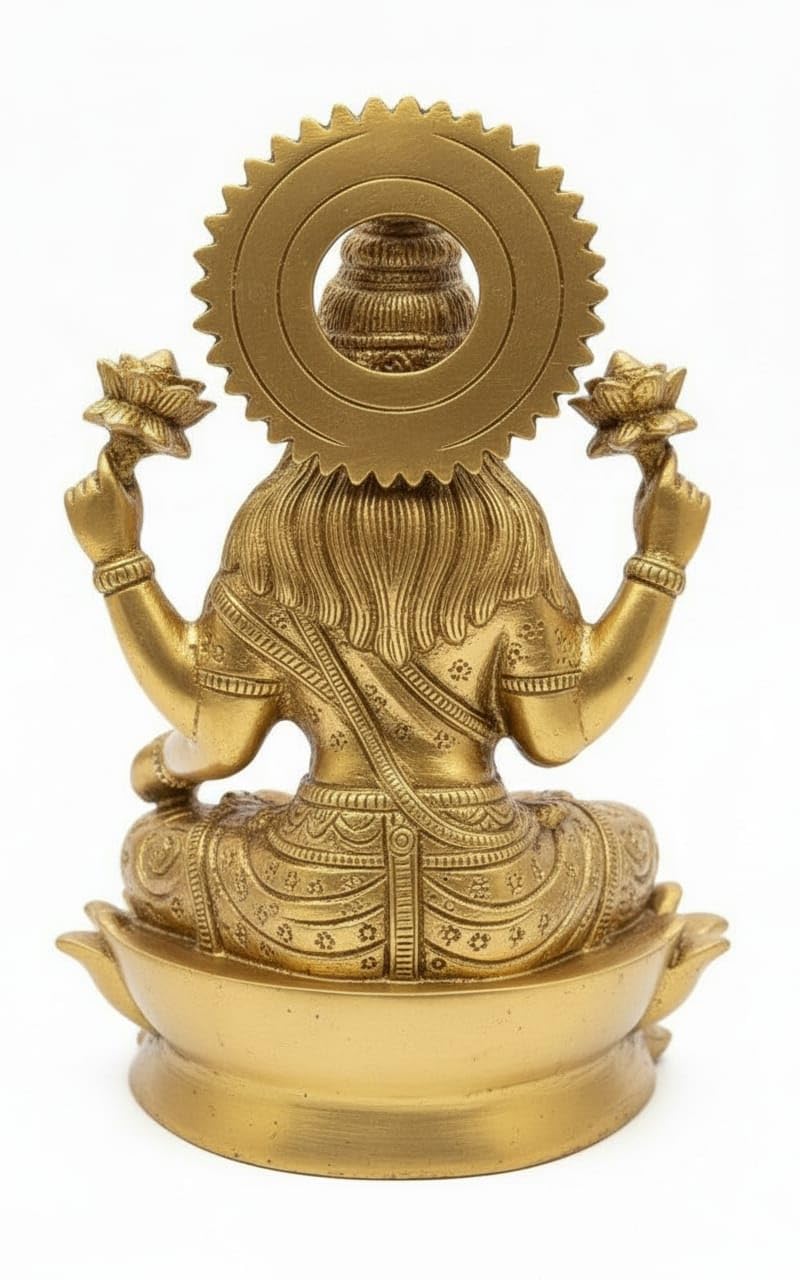 Ality Laxmi Ji Idol for Home Temple Decoration | Elegant Brass Murti for Pooja Room, Gift, and Spiritual Decor | Goddess Lakshmi Statue for Prosperity and Good