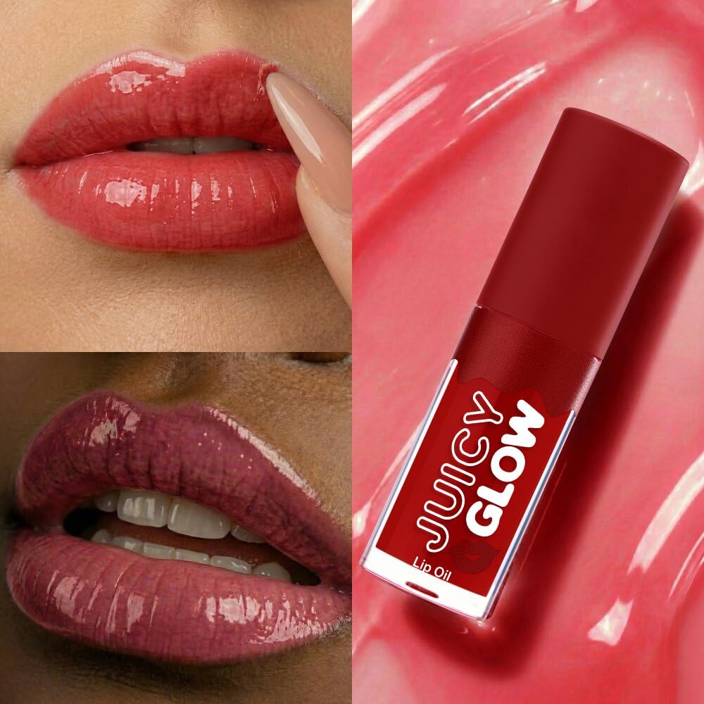 Daily Life Forever52 Juicy Glow Lip Oil – Hydrating Tinted Lip Gloss, Plumping & Nourishing Formula | Non-Sticky, High Shine Gloss | Sheer Juicy Tint for Soft Lips (Raspberry-04, Juicy Lip Glow) | Hydrating Lip Oil