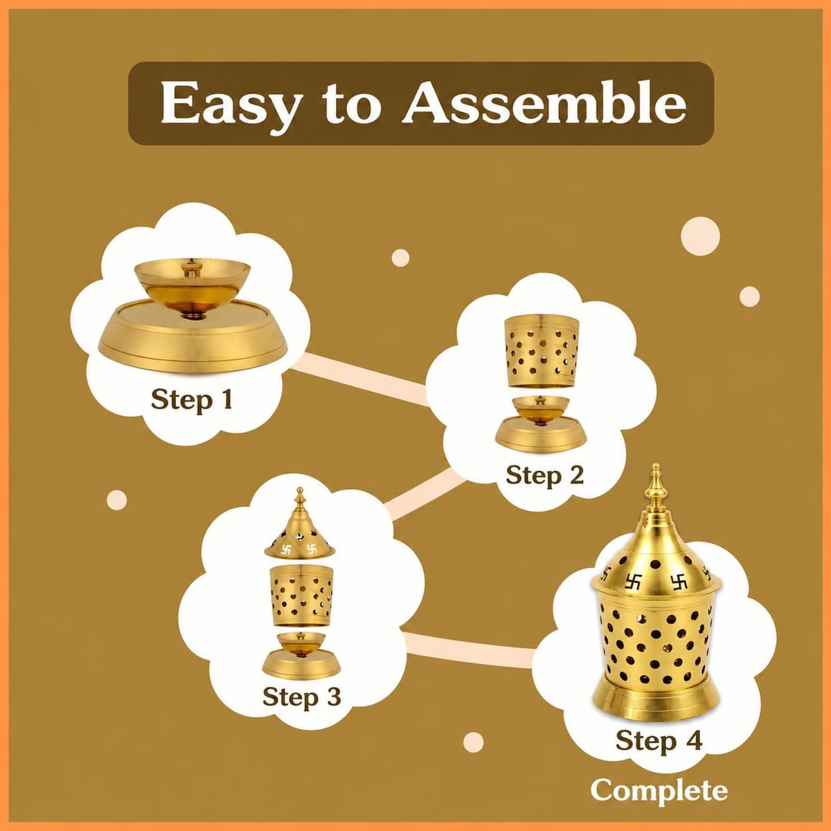 Brass Akhand Diya with Jyoti Diya Cover Divi Oil Lamp for Temple Spiritual Oil Wick Lamp Large