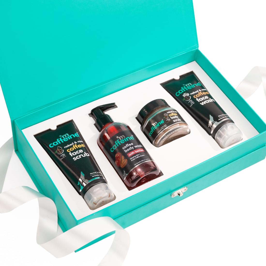 mCaffeine Shower Temptations Rakhi Gift Set for Women & Men | Coffee Rich Products | Luxury Coffee Bath Indulgence in Premium Packaging | Present for Him/Her wi