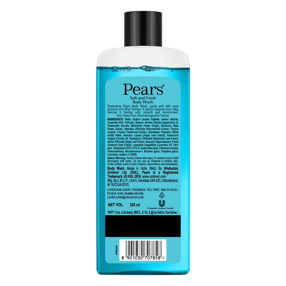 Pears Soft & Fresh Shower Gel SuperSaver XL Pump Bottle with 98% Pure Glycerine, 100% Soap Free and No Parabens, 750 ml & Pears Soft & Fresh Body Wash 250 ml (C