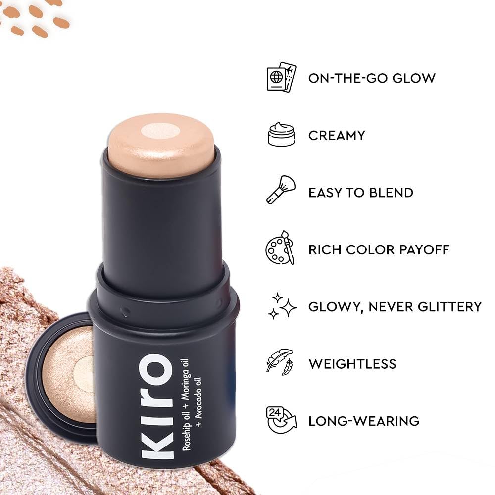 Kiro Wonder Wand Multi-Stick - Celestial Glow, 7.5g | 3-in-1 Stick - Highlighter, Eyeshadow & Lip Tint | Weightless & Long-Lasting | Rosehip, Avocado & Moringa Oil | Hydrating with Glowing Core
