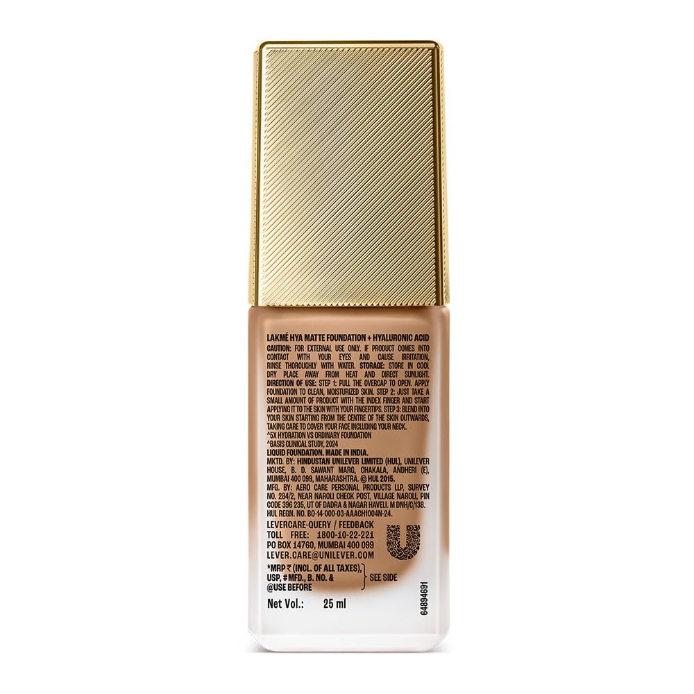 Lakme 9to5 Hya Matte Foundation + Hyaluronic Acid Cool Tan - 25ml