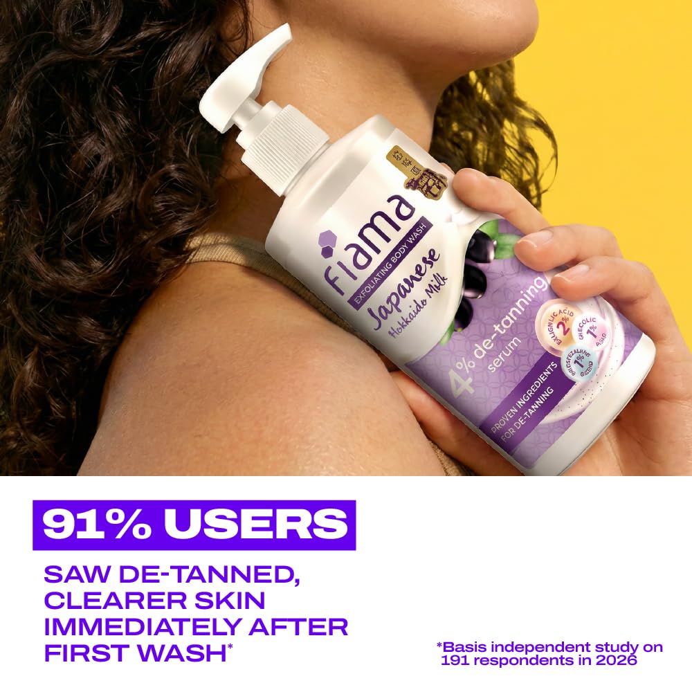 Fiama 4% Detan Serum Exfoliating Body Wash 250ml, 2% Salicylic Acid, 1% Glycolic Acid, 1% Exfoliating Tan Removal Shower Gel, Gently removes dead skin | Exotic
