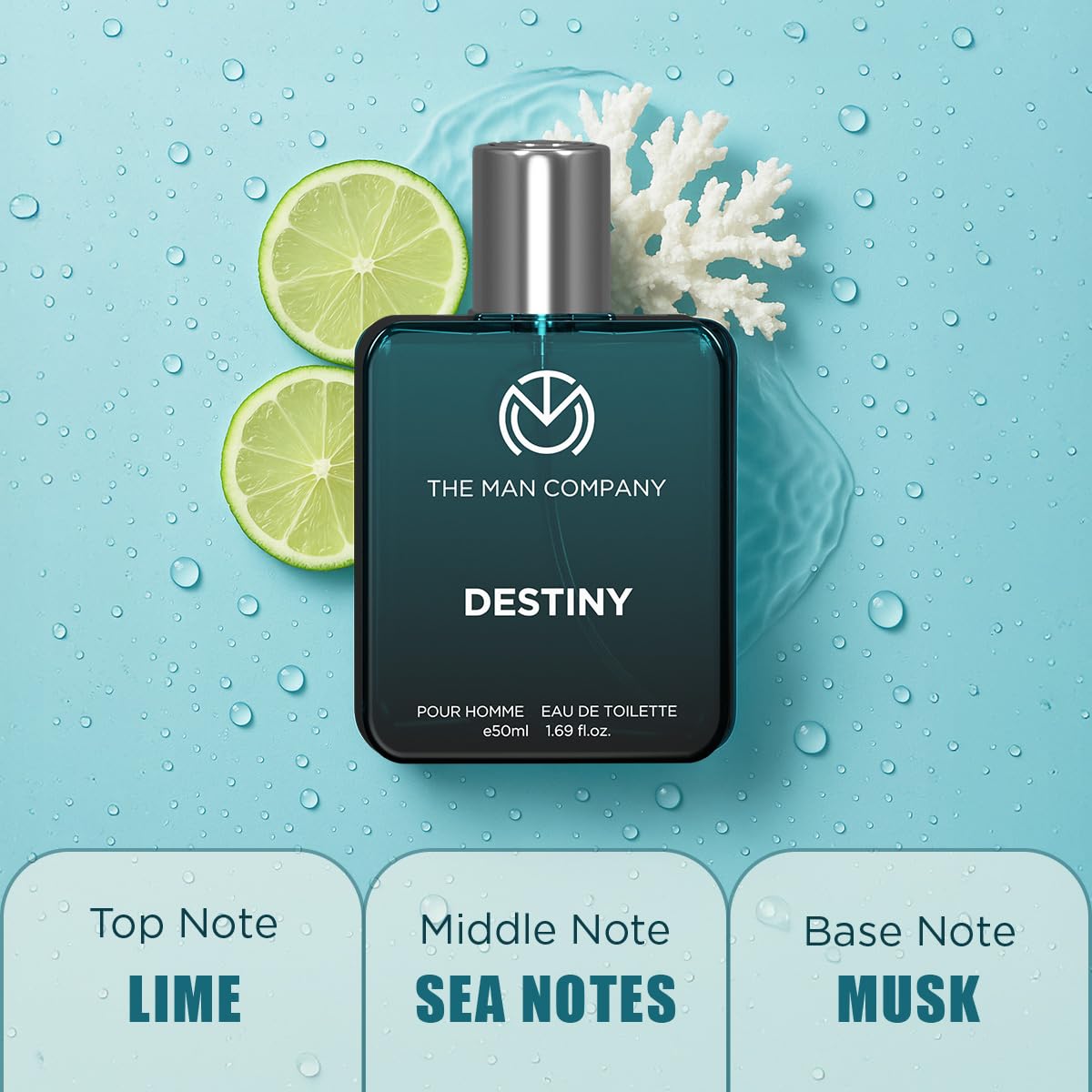 The Man Company Destiny Premium Perfume for Man | EDP 50ml | Gift for Man | Long Lasting Fragrance for Men | Valentine gift Set for Boyfriend, Husband