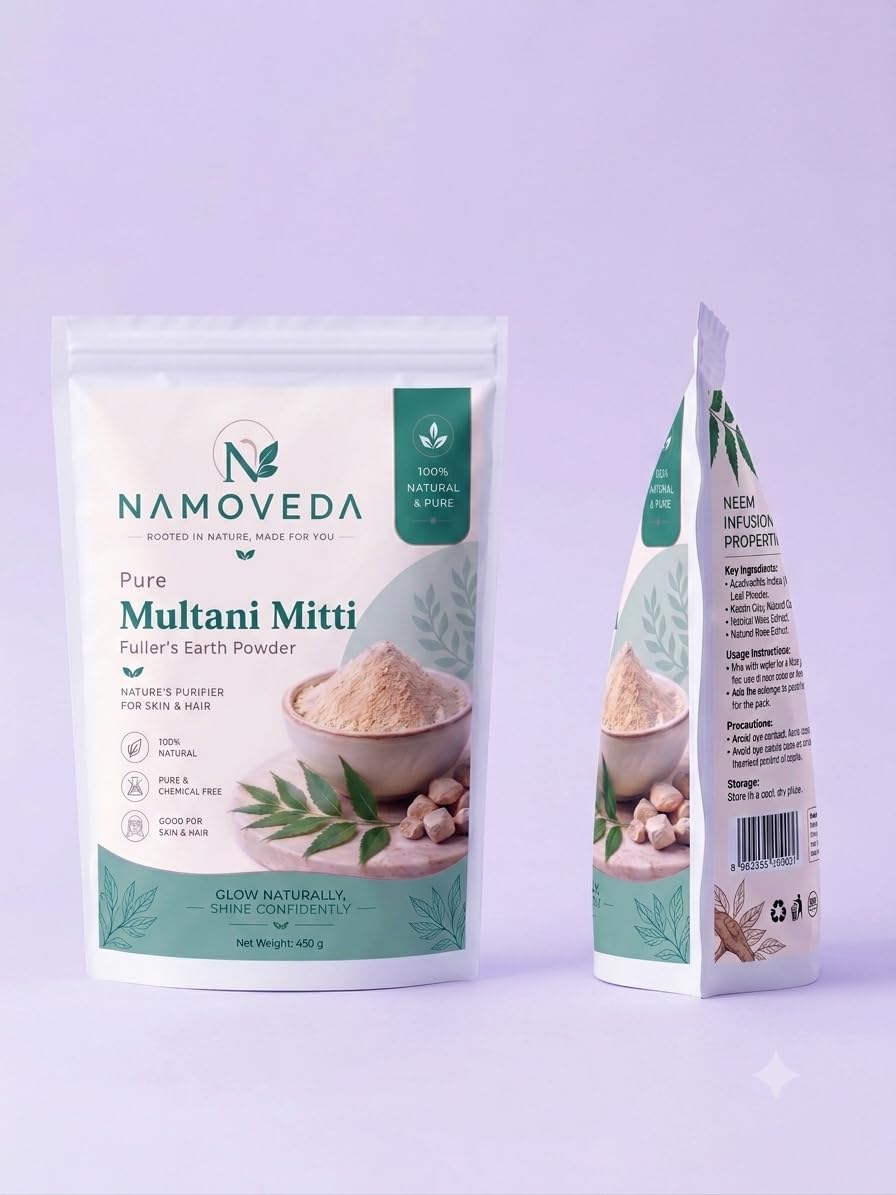 NAMOVEDA Fuller’s Earth Multani Mitti Powder 450 g Pure Natural