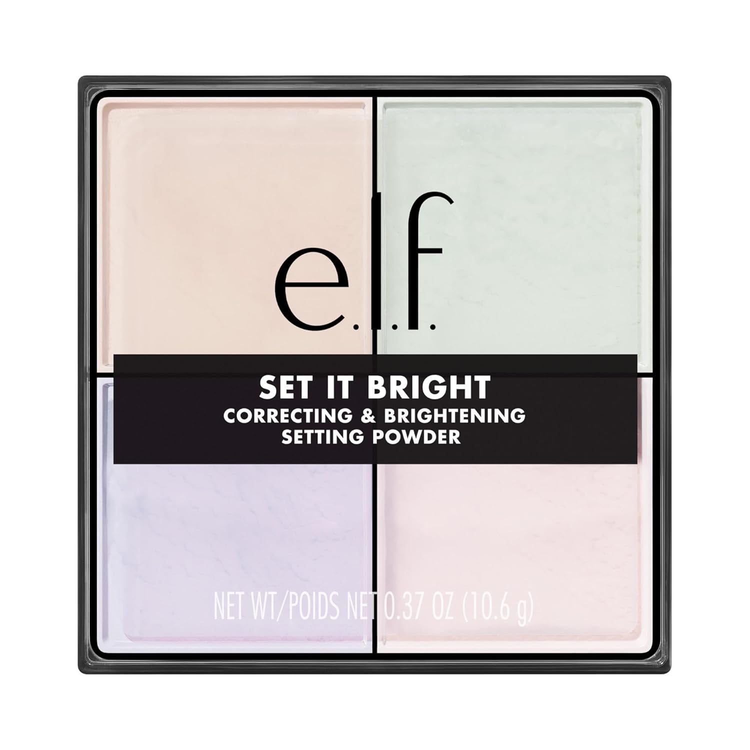e.l.f. Set it Bright Powder Quad, Brightening Loose Setting Powder, Bakes, Blurs & Sets for Soft-Matte Radiance, Velvet Puff Included, Vegan & Cruelty-Free, Fair