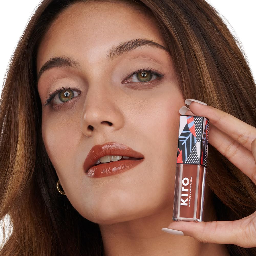 Kiro Glossfinity Crème Gloss - Caramel Swirl, 5ml | High-Shine Nude Lip Gloss | Hydrating, Non-Sticky Formula | Enriched with Murumuru & Cupuacu Butters | 8 Shades for Every Indian Skin Tone