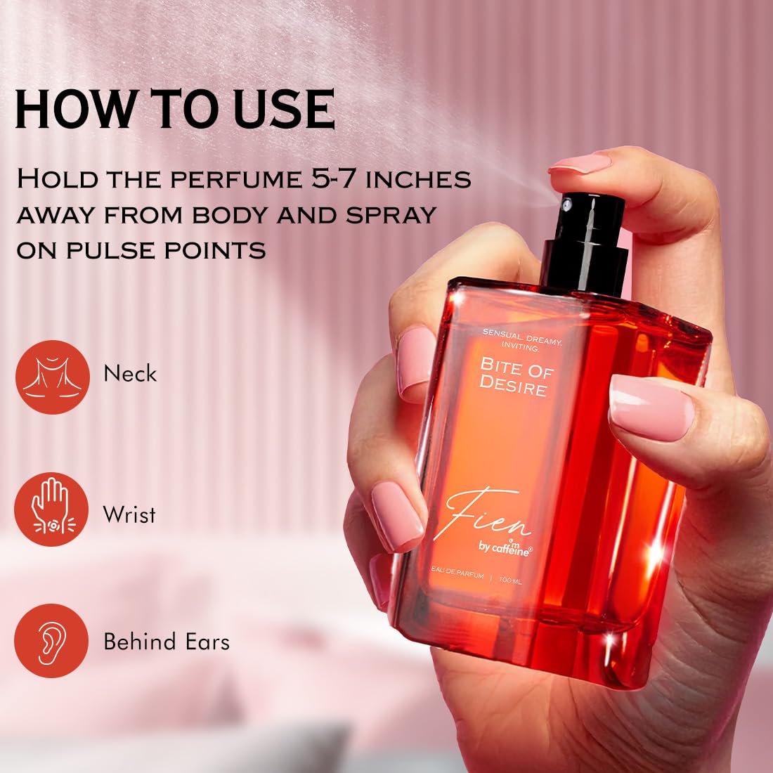 FIEN by mCaffeine Bite of Desire Perfume for Women | Floral Gourmand Scent | 12 Hrs Long Lasting Eau De Parfum with Lavender, Vanilla, Cocoa Premium & Luxurious