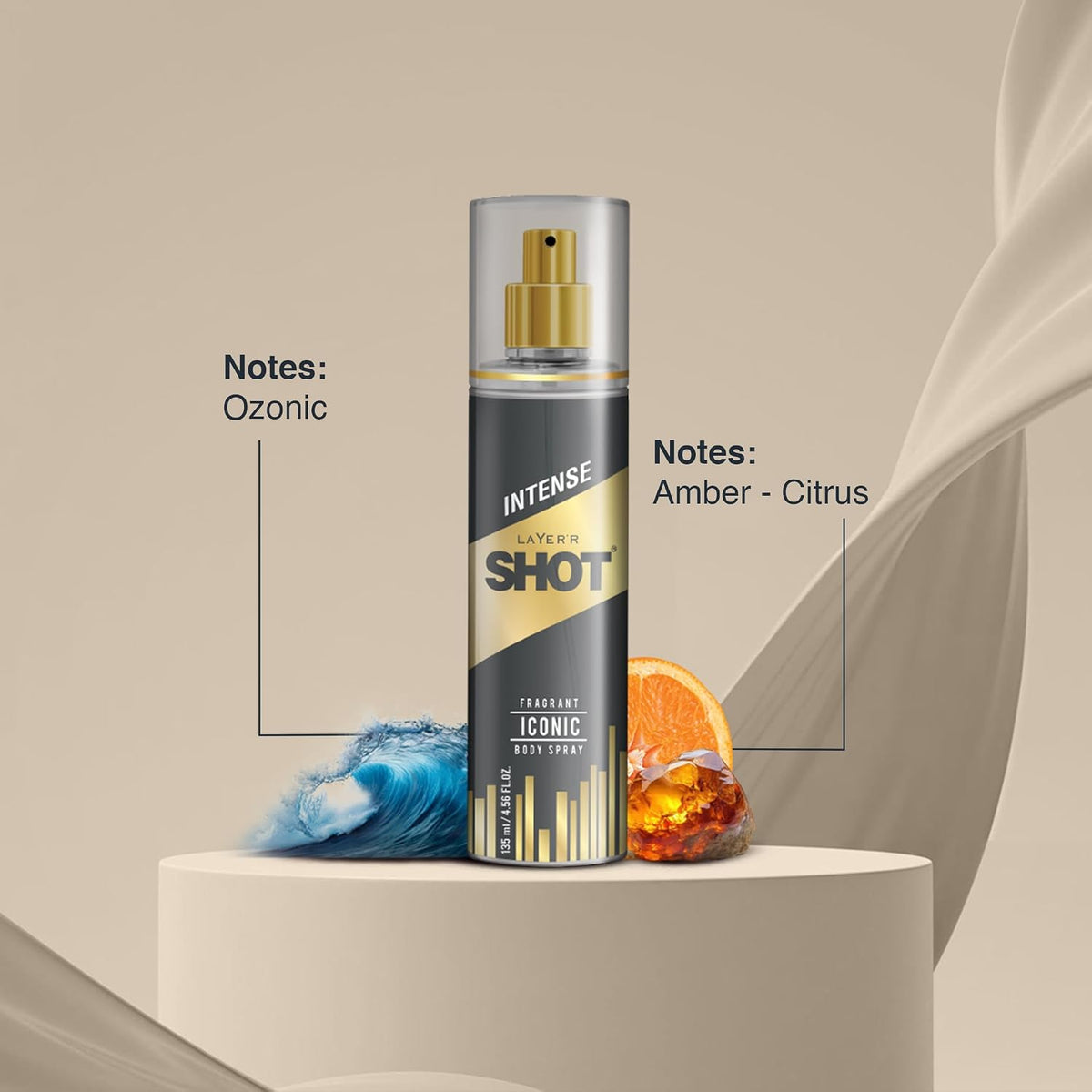 Layer'r SHOT Gold Iconic Deodorant Body Spray for Men 135ml 135 ml (Pack of 1)