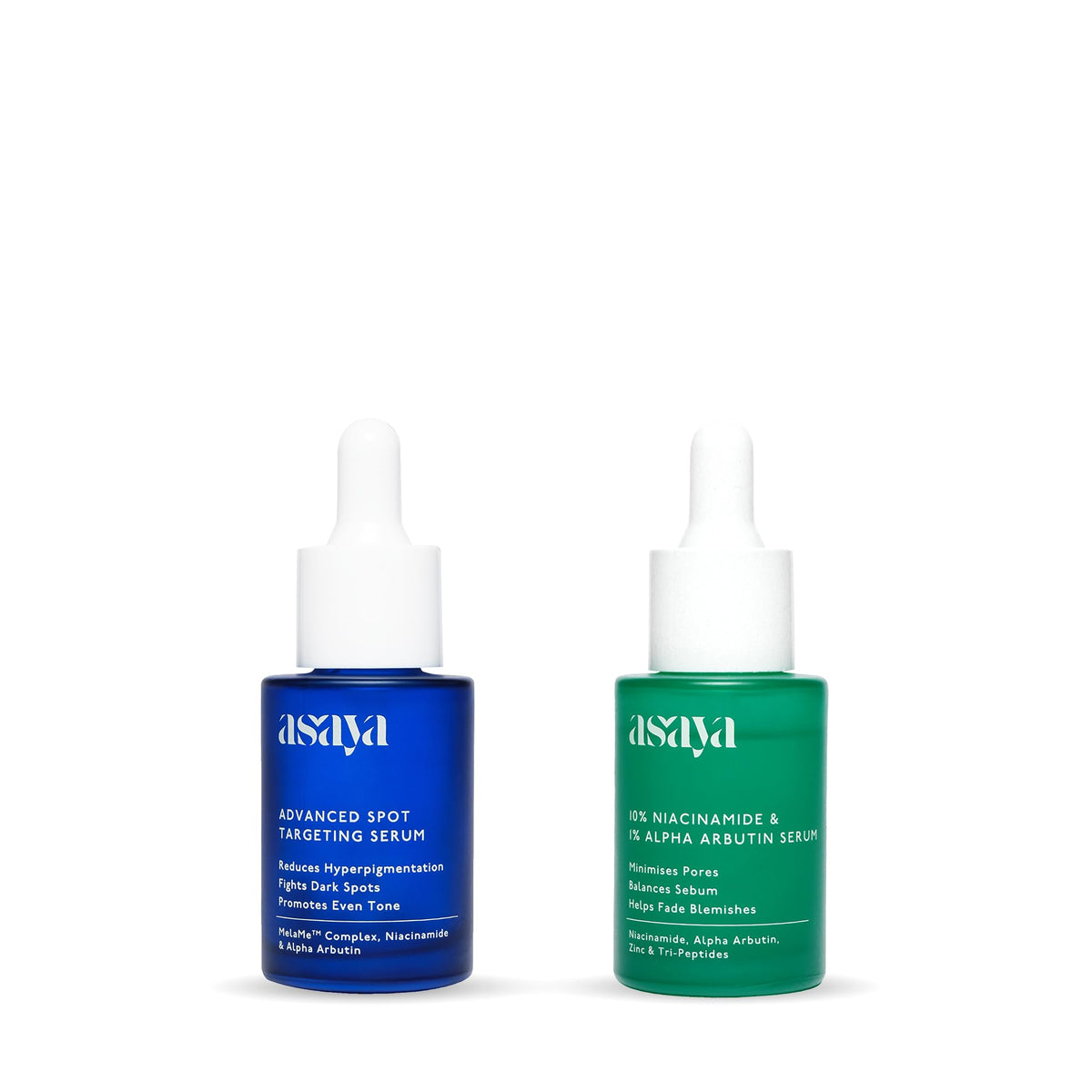 Asaya Pigmentation & Tone Correction Combo | Advanced Spot Targeting Serum + 10% Niacinamide & 1% Alpha Arbutin Face Serum | Dark Spot & Pigmentation Reduction,