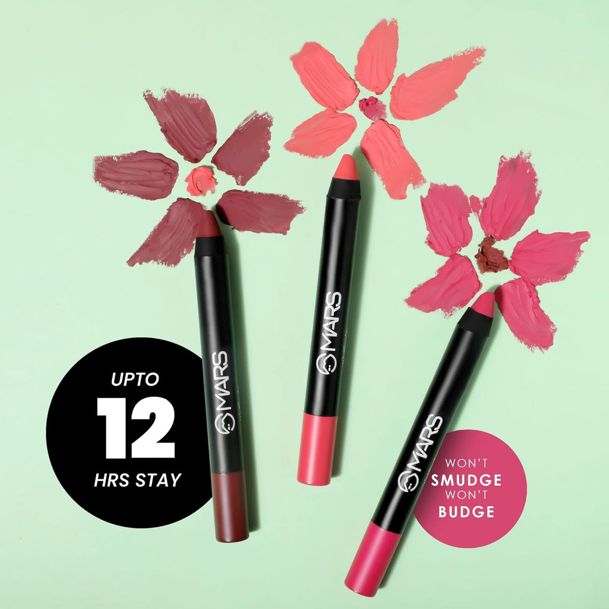 MARS Long Lasting Crayon Lipstick, Matte Finish, Waterproof, 12 Hours Stay, 3.5 gm (14-I AM RELENTLESS)