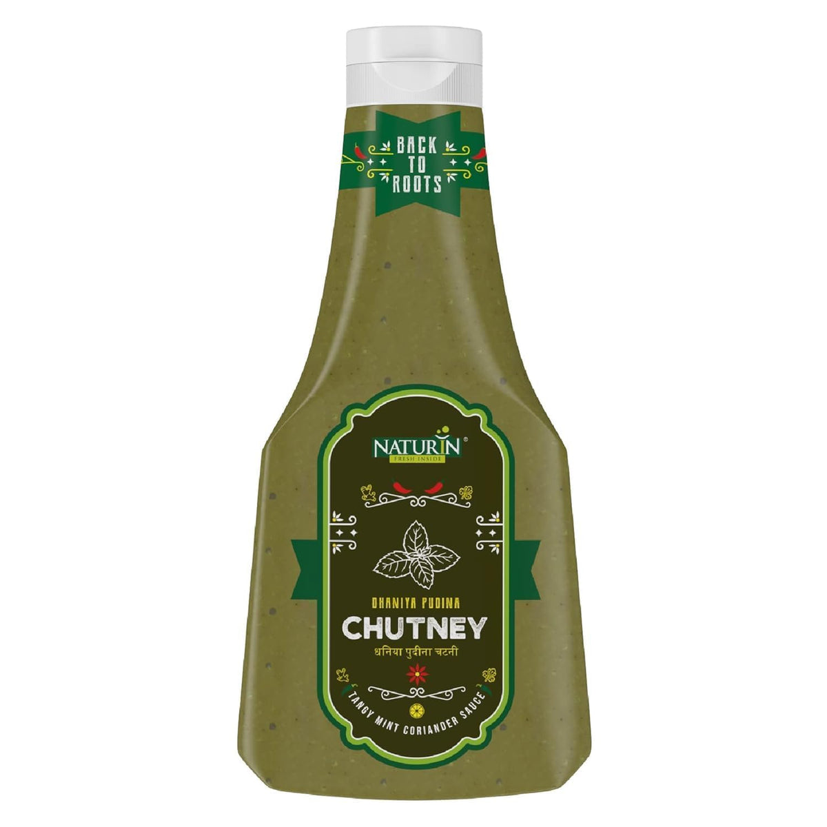 Naturin Dhaniya Pudina Chutney – Classic Mint & Coriander Sauce | Spicy, Tangy, Vegan & Gluten-Free | Perfect for Chaat, Samosa, Snacks