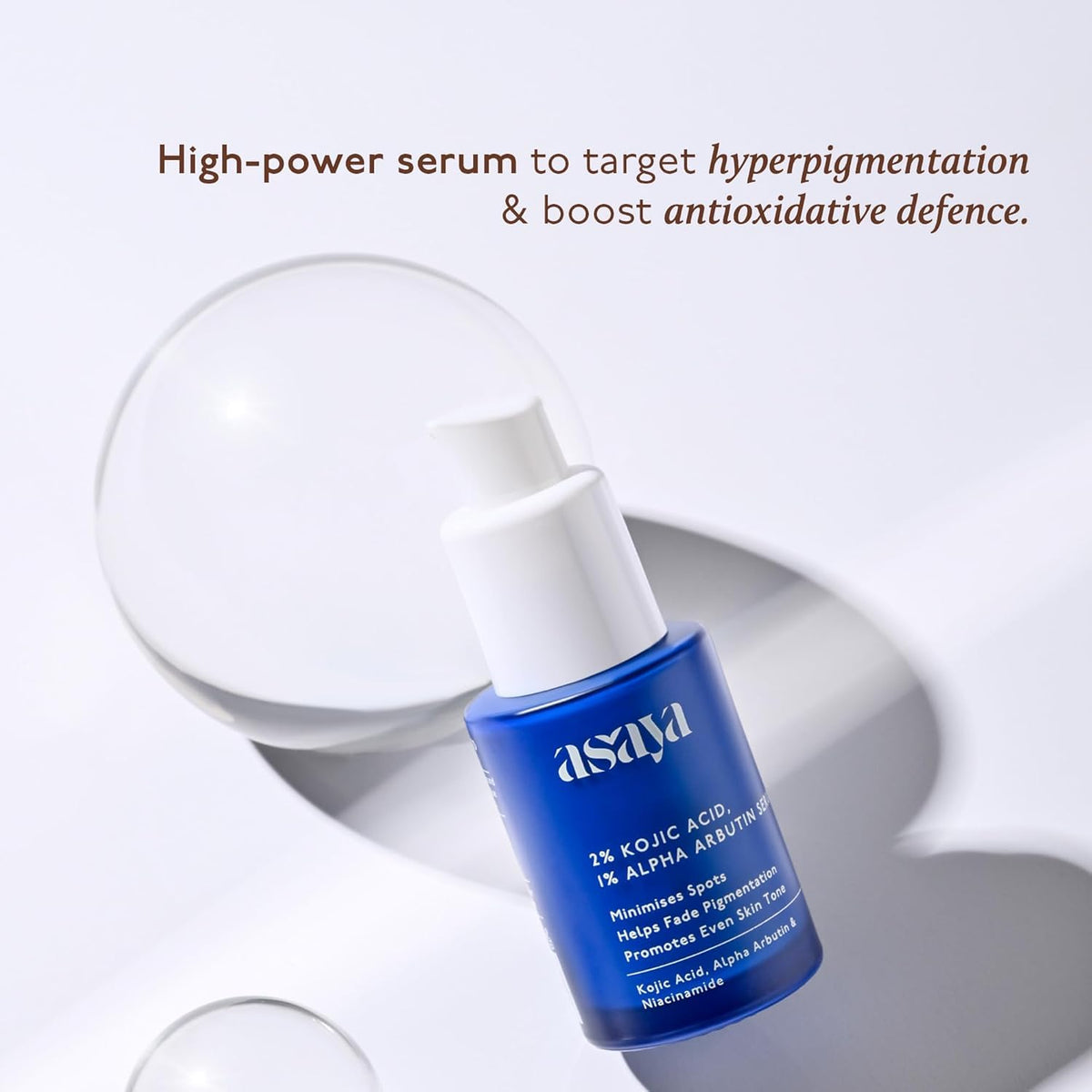 Asaya 2% Kojic Acid Serum | 1% Alpha Arbutin & Niacinamide for Hyperpigmentation | Reduces Dark Spots, Scars & Marks | Anti-pigmentation Face Serum For Men & Wo