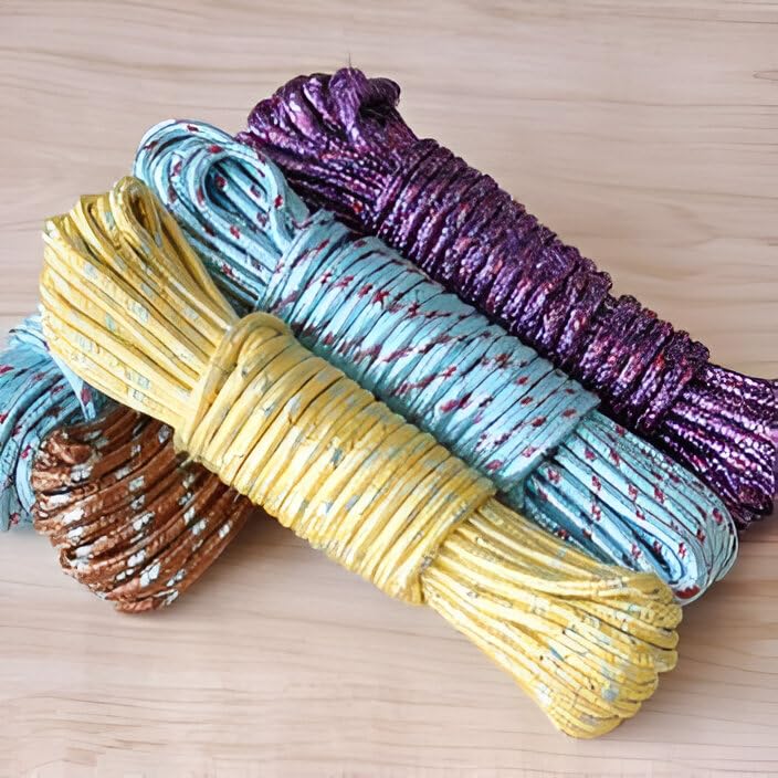 Sakoraware Cloth Line for Drying Clothes | Nylon Braided Cotton Rope 20 Mtr Pack of 2 Durable Strong and Flexible for Outdoor Indoor Use Perfect for Hanging Lau
