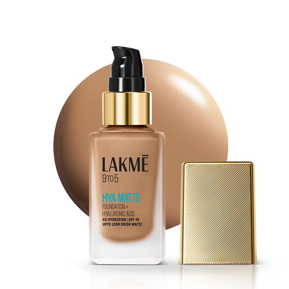 Lakme 9to5 Hya Matte Foundation + Hyaluronic Acid Cool Tan - 25ml