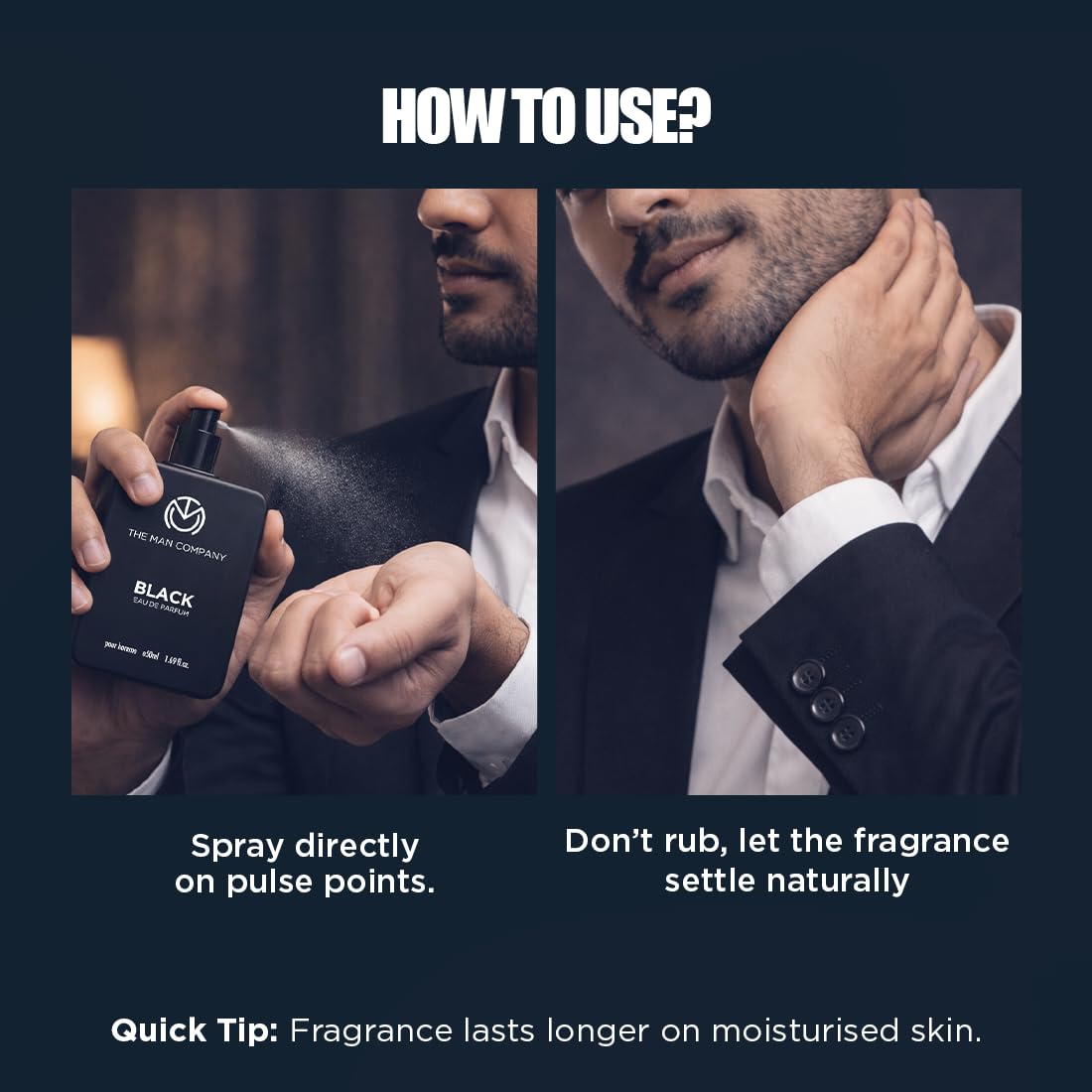 The Man Company Black Eau De Parfum For Men | Fresh Woody Fragrance | Long-Lasting Scent | Evening & After-Hours Wear | 50ml 50 ml (Pack of 1) Eau de Parfum ( E
